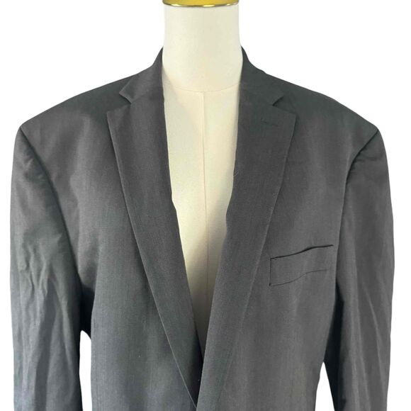 Michael Kors Dark Grey Button Single Breasted Notched Lapel Mens Blazer Size 44L - Picture 12 of 16